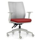 Ver imagem 1 de Cadeira de Escritório Giratória Diretor Flow F02 Base Cinza Sintético Vermelho - Lyam Decor