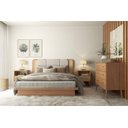 Ver imagem 1 de Cabeceira Estofada C/ Tela Natural 170 Cm - Freijó/liso