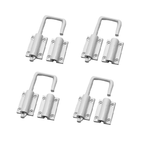 KIT 04 TRINCOS DE ALUMÍNIO PARA PORTA CAMARÃO - BRANCO