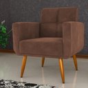 Ver imagem 1 de Poltrona Decorativa para Sala Lages Veludo Ferrugem