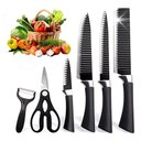 Ver imagem 3 de Kit Completo 6 Peças de Facas com Cutelo Tesoura e Descascador para Cozinha