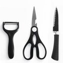 Ver imagem 4 de Kit Completo 6 Peças de Facas com Cutelo Tesoura e Descascador para Cozinha
