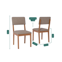 Ver imagem 2 de Kit 2 Cadeiras para Sala de Jantar Sabiá Marrom/Cinamomo/Bege