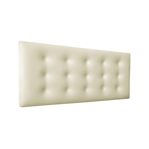 Cabeceira de Cama Estofada Botonê Viena Essencial Corino Rbl:solteiro Painel/bege