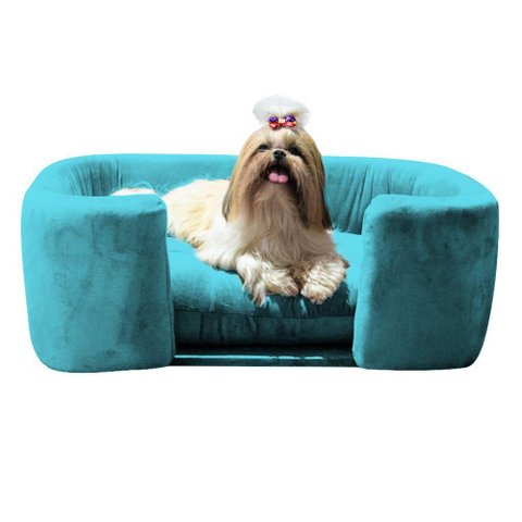 Cama Pet Poltrona Hannah Luxo Azul Turquesa