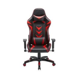 Cadeira Gamer Pelegrin em Couro Pu Reclinável Pel-3003 Preta e Vermelha - 3