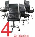 Ver imagem 1 de Kit 4 Cadeiras Presidente em Tela Mesh Pel-8009 Preta