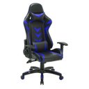 Ver imagem 2 de Cadeira Gamer Pelegrin em Couro Pu Reclinável Pel-3003 Preta e Azul