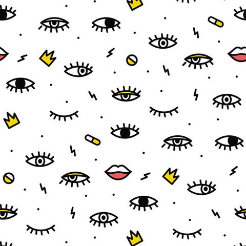 Papel de Parede Temático Olhos e Cílios - 3,00x0,50m