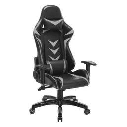 Cadeira Gamer Pelegrin em Couro Pu Reclinável Pel-3003 Preta e Cinza - 2