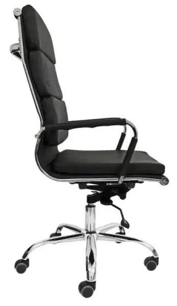Cadeira Presidente Design Charles Eames em Couro Pu Preta Pelegrin PEL-7089H3 - 2