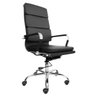 Cadeira Presidente Design Charles Eames em Couro Pu Preta Pelegrin Pel-7089h3 - 1