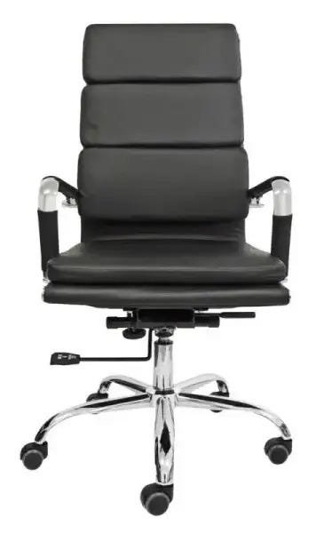 Cadeira Presidente Design Charles Eames em Couro Pu Preta Pelegrin PEL-7089H3 - 3