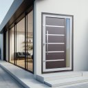 Ver imagem 2 de Porta Pivotante Alumínio Lamb.Miraggio c/Pux.e.Elite Mix Corten 216x130 Brimak