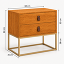 Ver imagem 5 de Mesa Unic 60cm Cabeceira de Cama Quarto Solteiro Base Ferro:Naturalle/Dourado