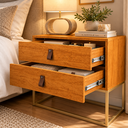 Ver imagem 3 de Mesa Unic 60cm Cabeceira de Cama Quarto Solteiro Base Ferro:Naturalle/Dourado