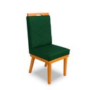 Ver imagem 2 de Cadeira Ana Matelassê Tecido Suede com Base Fixa de Madeira Maciça e Puxador Castanho:verde