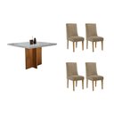 Ver imagem 1 de Mesa Cozinha Berlim 90 + 4 Cad Maldivas Natural/Bege Rufato