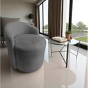 Ver imagem 1 de Poltrona Decorativa Yara Orgânica Suede Cinza