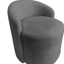 Ver imagem 5 de Poltrona Decorativa Yara Orgânica Suede Cinza