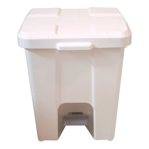 Cesto de Lixeira Quadrada Plastica com Pedal 15 Litros Cor:branco