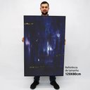 Ver imagem 2 de Quadro Decorativo em Canvas Abstrato Azul Oceano TaColado Moldura Flutuante 4,5cm Freijó 120 x 80cm