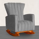 Ver imagem 2 de Kit 2 Poltronas Estofada Balanço Melinda Linho Cinza