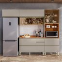 Ver imagem 2 de Cozinha Modulada Proença 4 Peças Balcão 120cm Nogueira Touch/nude Prime Tx com Tampo em Mdf -