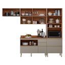 Ver imagem 5 de Cozinha Modulada Proença 4 Peças Balcão 120cm Nogueira Touch/nude Prime Tx com Tampo em Mdf -