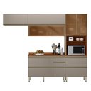 Ver imagem 1 de Cozinha Modulada Proença 4 Peças Balcão 120cm Nogueira Touch/nude Prime Tx com Tampo em Mdf -