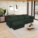 Ver imagem 1 de Sofá Retrátil Manual Sala de Estar Nolan Bipartido 332cm Conforto Premium em Couro Verde G58 - Gran