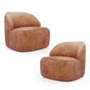 Ver imagem 1 de Kit 02 Poltronas Decorativas Kaya Orgânica Sintético Ocre - Desk Design