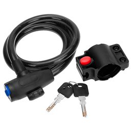 Cadeado Corrente Aço Trava Flexível para Moto Bike Bicicleta Com 2 Chaves + Suporte - 1