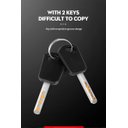 Ver imagem 4 de Cadeado Corrente Aço Trava Flexível para Moto Bike Bicicleta Com 2 Chaves + Suporte