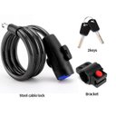 Ver mais imagens de Cadeado Corrente Aço Trava Flexível para Moto Bike Bicicleta Com 2 Chaves + Suporte