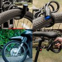 Ver imagem 3 de Cadeado Corrente Aço Trava Flexível para Moto Bike Bicicleta Com 2 Chaves + Suporte