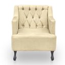 Ver imagem 6 de Kit 2 Poltronas para Sala de Estar Clássica Confortável e Reforçada Suede Elizabeth:bege