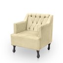 Ver imagem 5 de Kit 2 Poltronas para Sala de Estar Clássica Confortável e Reforçada Suede Elizabeth:bege