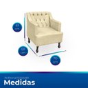 Ver imagem 7 de Kit 2 Poltronas para Sala de Estar Clássica Confortável e Reforçada Suede Elizabeth:bege