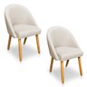 Kit 02 Cadeiras Jantar Bela Linho Bege Pés Palito Castanho - Pallazio - 1