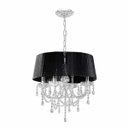 Ver imagem 1 de Lustre Chandelier com Base Pendente e Adornos em Acrílico Alto Brilho - Cor Preto