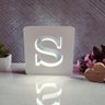 1 Luminária LED Mesa Letras Alfabeto Decorativa MDF Branco 14cm:S - 2