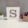 1 Luminária LED Mesa Letras Alfabeto Decorativa MDF Branco 14cm:S - 1