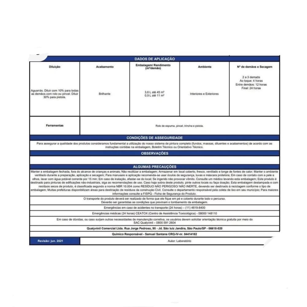 Tinta Esmalte Sintético Standard de 3.6lts Qualyvinil - 3