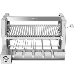 Kit Churrasqueira Gourmet Completa Inox 430 Makeer Grill Elevatório 5 Espetos 1539 M - 3