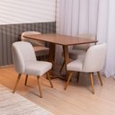 Ver imagem 2 de Cadeira de Jantar Cléo Pés Palito Linho Cru - Nexta Casa