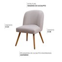 Ver imagem 3 de Cadeira de Jantar Cléo Pés Palito Linho Cru - Nexta Casa