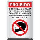 Ver imagem 1 de Placa de Alumínio Auto-Adesiva 16x23cm É Proibida a Entrada de Pessoas Utilizando Capacete - 170 SP