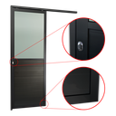 Ver imagem 3 de Porta de Correr Suspensa Meia Lambril Meia Vidro Esq L.25 Preta 210x90 Brimak