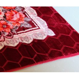 Tapete Aveludado 3D Estampado Floral Vinho 2,00Mx2,50M - Têxtil Design - 3